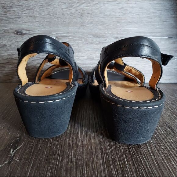 Clarks Unstructured Un Stern Black Leather Sandals 6 M - Picture 5 of 8